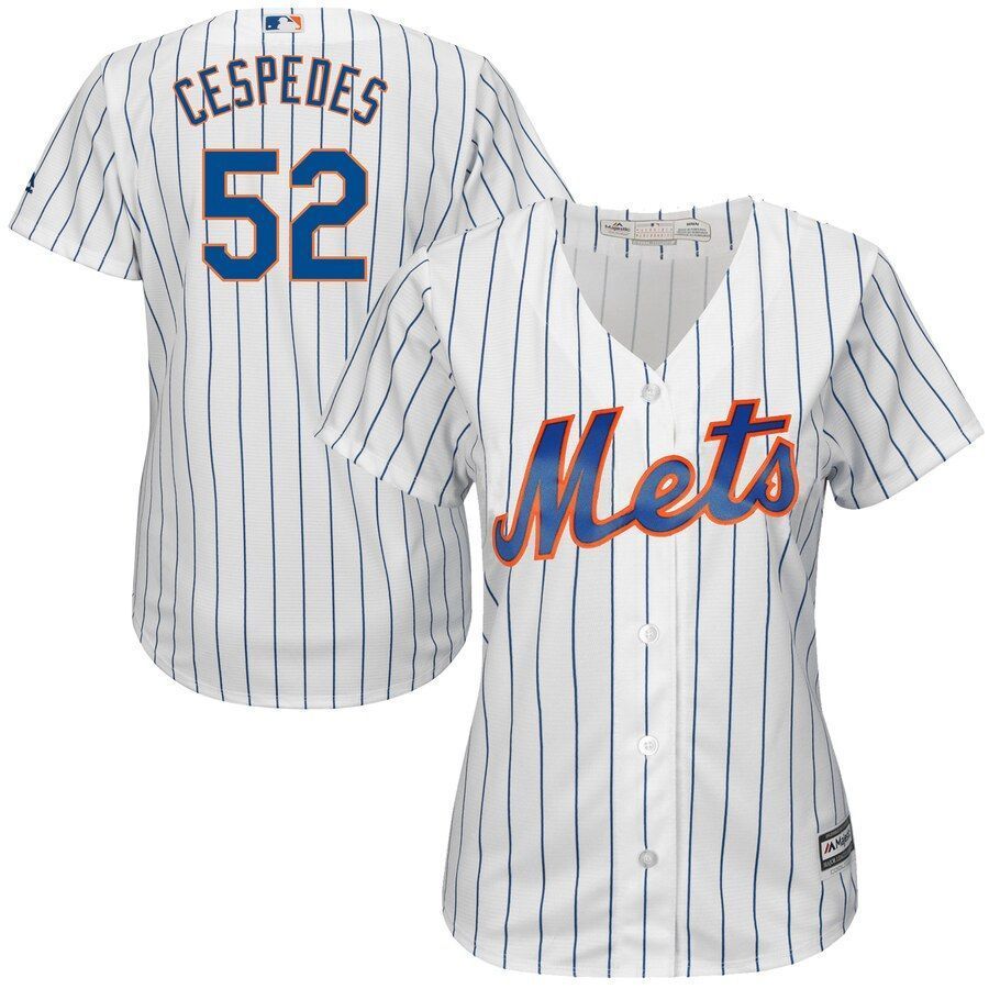 Yoenis Cespedes New York Mets Majestic Womens Official Cool Base Player Jersey White 2019