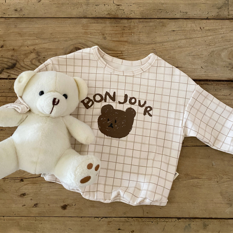 Autumn Baby Long Sleeve T Shirts 2021 New Cute Bear Print Boys Sweatshirt Cotton Baby Girl Cartoon Tops Toddler Kids Shirts alx