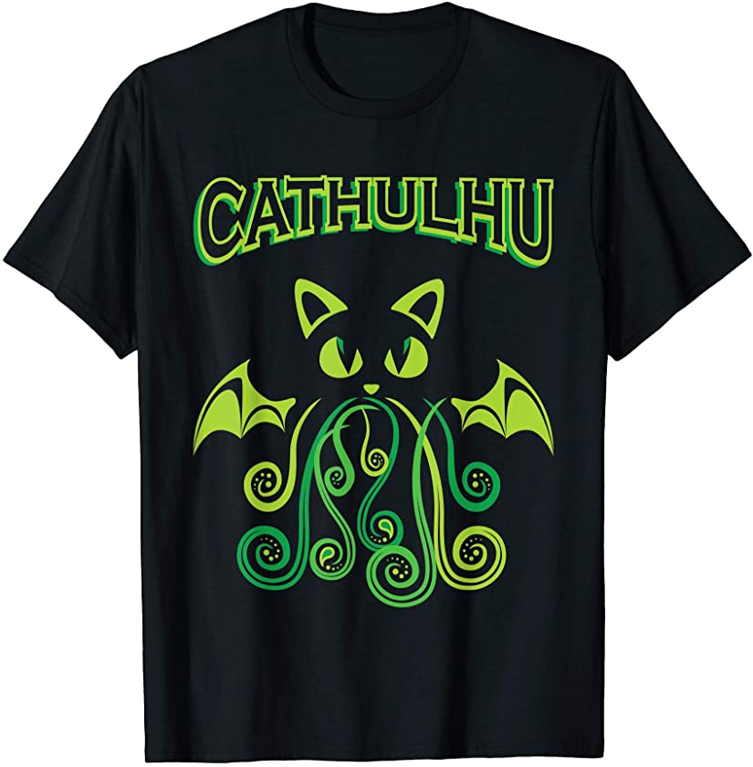 Praise Cathulhu Kitten Evil Demon Cat Kraken Monster Octopus T-Shirt