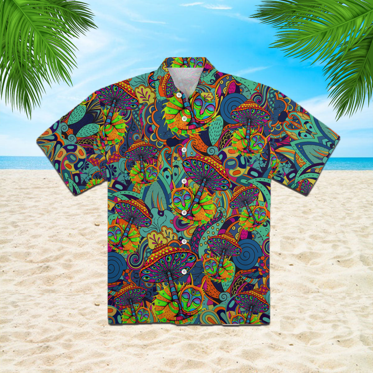 Oragontee Mushroom Hippie Hawaii Shirt For Men Women Adult Ha59890