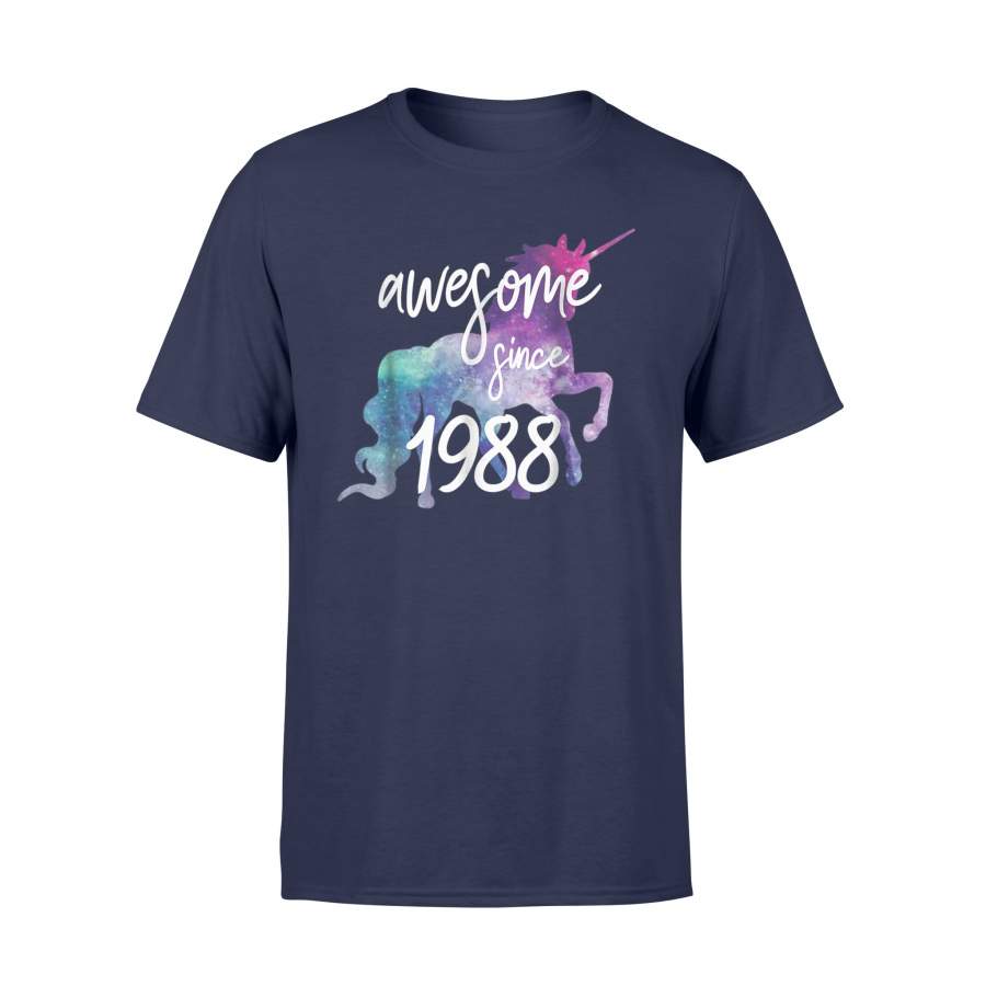 30th Birthday Awesome Since 1988 Unicorn Birthday T-Shirt