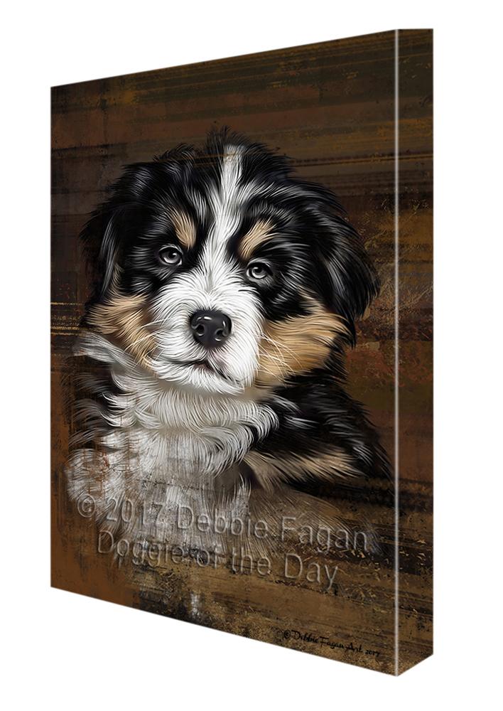 Rustic Bernese Mountain Puppy Canvas Wall Art Cvsa49863