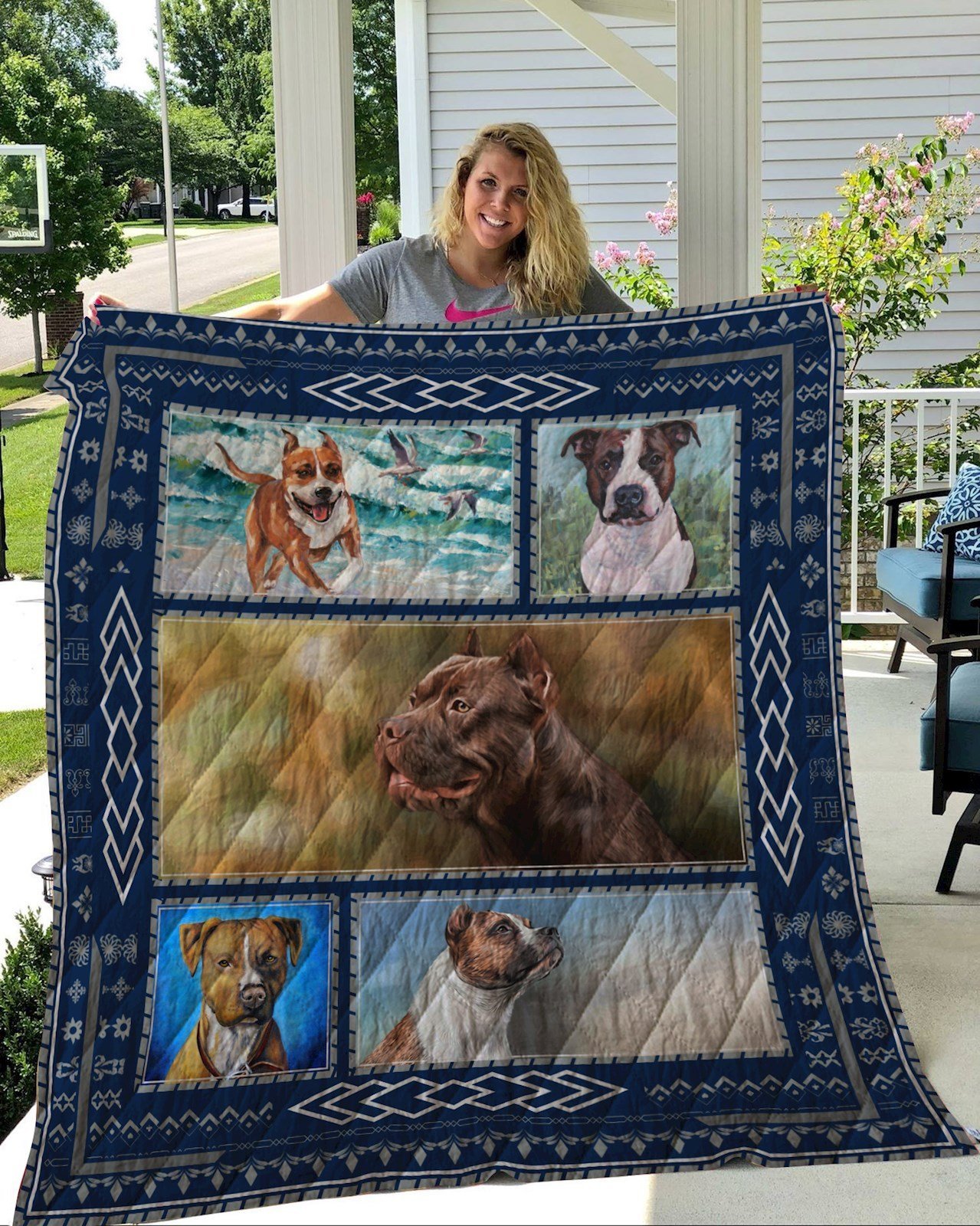 American Staffordshire Terrier Quilt Blanket