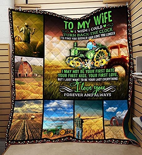 Trending Gift To My Wife Farmer I Wish I Could Turn Back The Clock Fleece Blanket Gift From Husband Gift For Wife Home Decor Bedding Couch Sofa Soft And Comfy Cozy