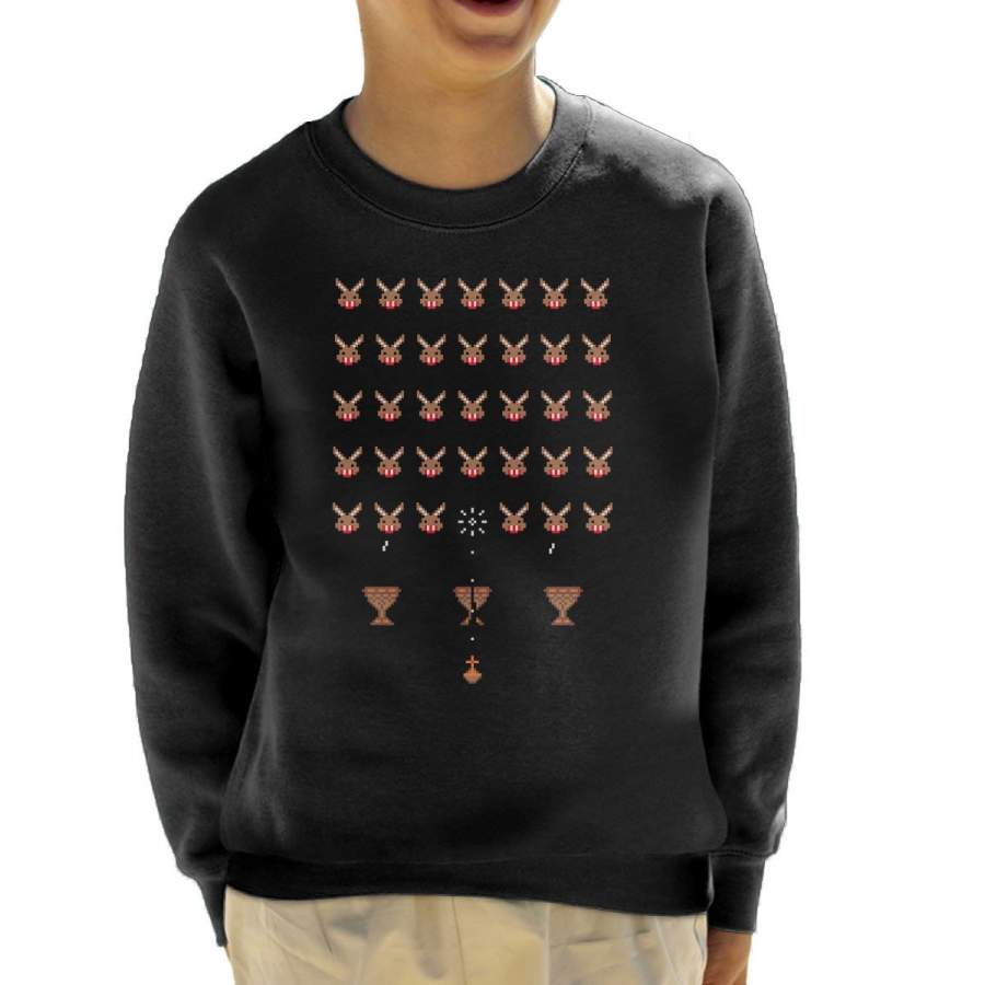 Space Rabbits Invaders Kid’s Sweatshirt