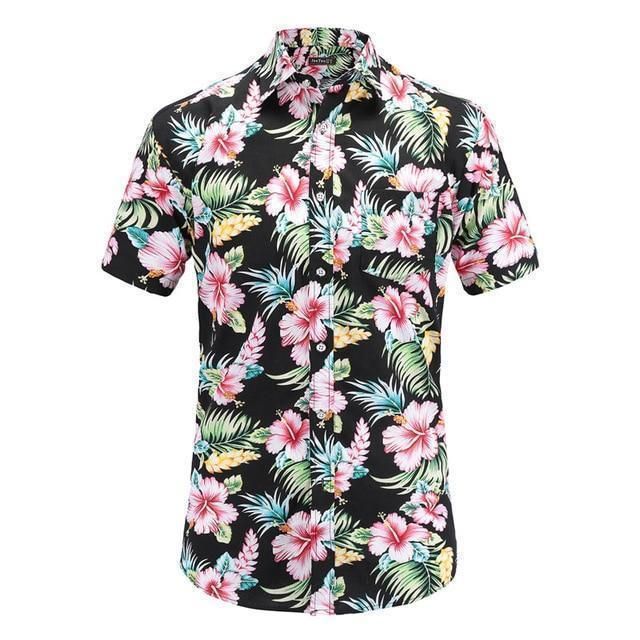 Mens Shirts Short Floral Hawaiian Ha6477