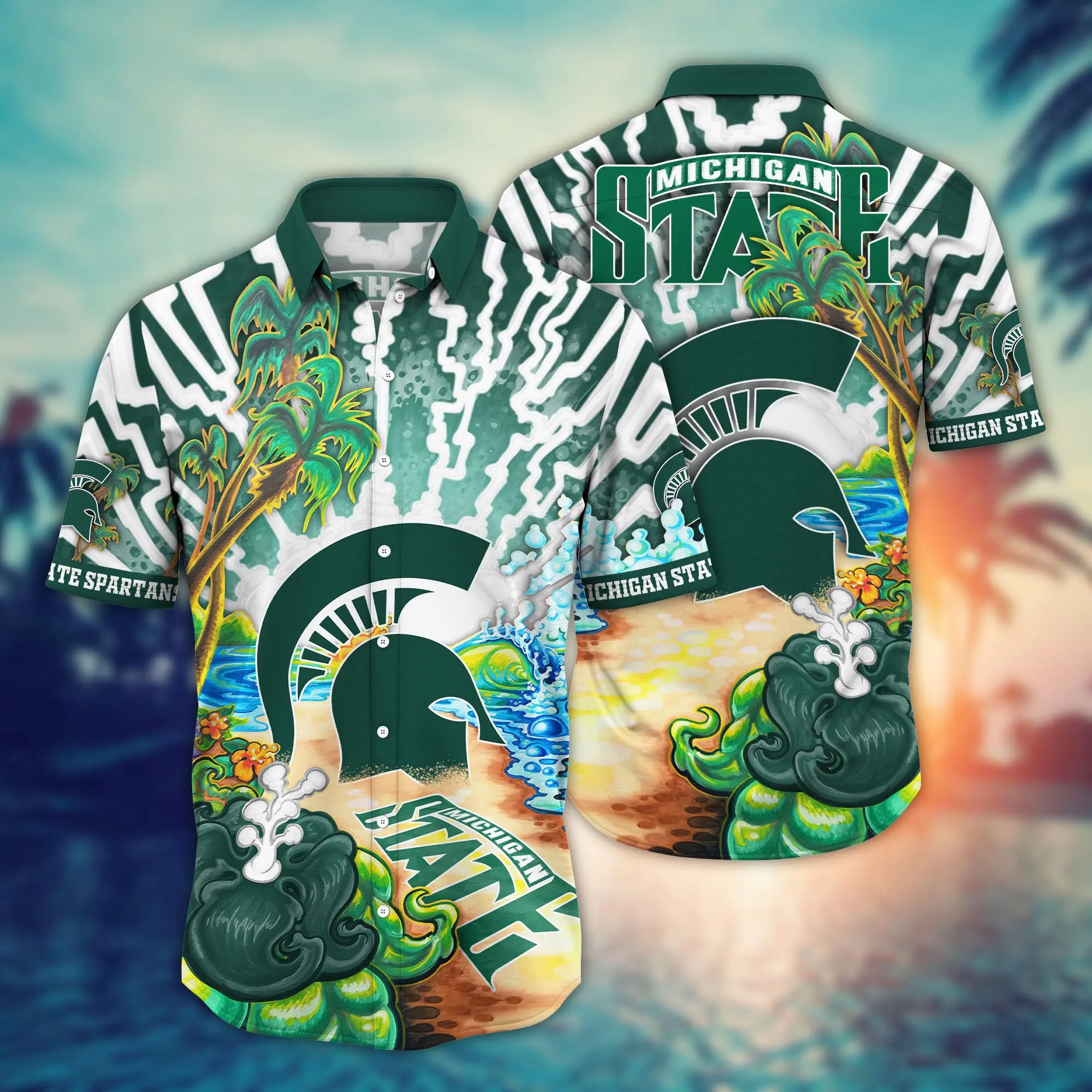 Michigan State Spartans NCCA Hawaiian Shirt Warmthtime Aloha Shirt