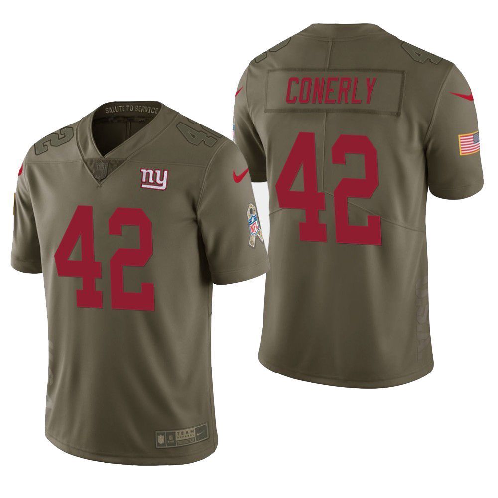 New York Giants Charlie Conerly Salute To Service Retired Player Limited Olive Mens Jersey