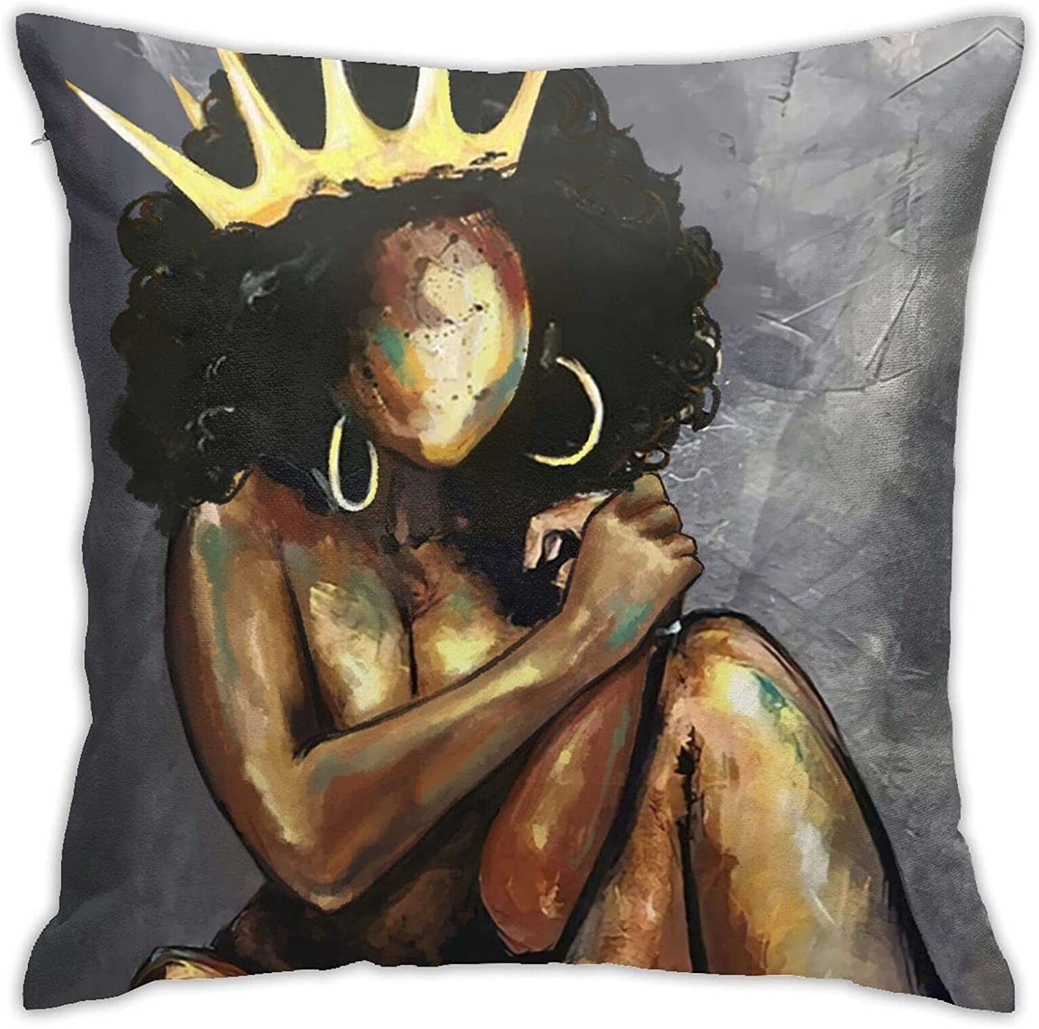 African American Women Pillowcase Black Girl Modern Decorative Throw Pillow Case Cushion Covers Zipper For Sofa Bedroom