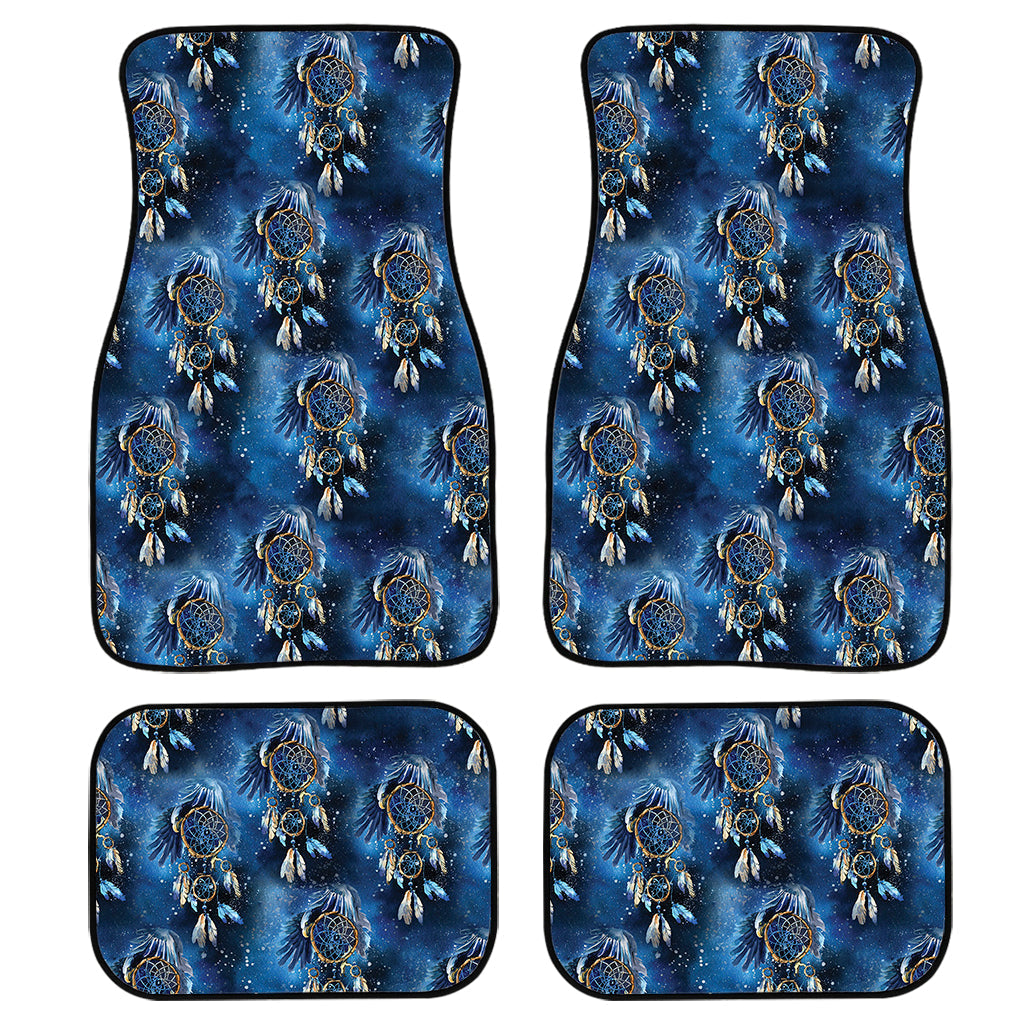 Blue Galaxy Dream Catcher Pattern Print Front And Back Car Floor Mats, Front Car Mat