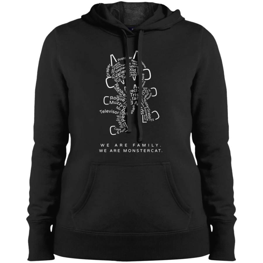 AGR MonsterCat Letter Ladies’ Pullover Hooded Sweatshirt