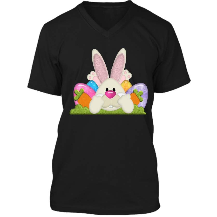 Cute Easter Shirt Funny Easter Shirt Easter Bunny Shirt Egg Mens Printed V-Neck T