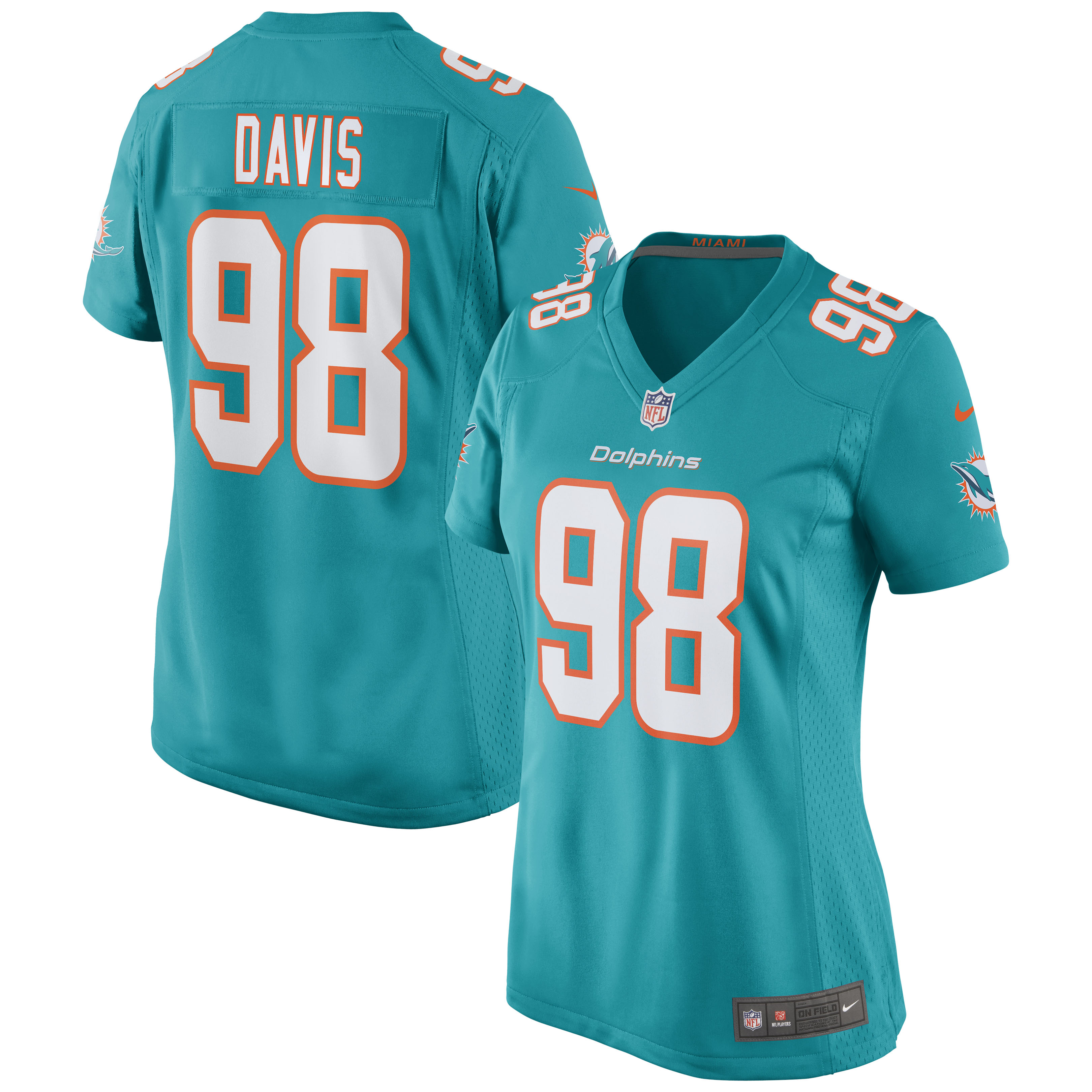 Women’s Miami Dolphins Raekwon Davis Aqua Game Jersey