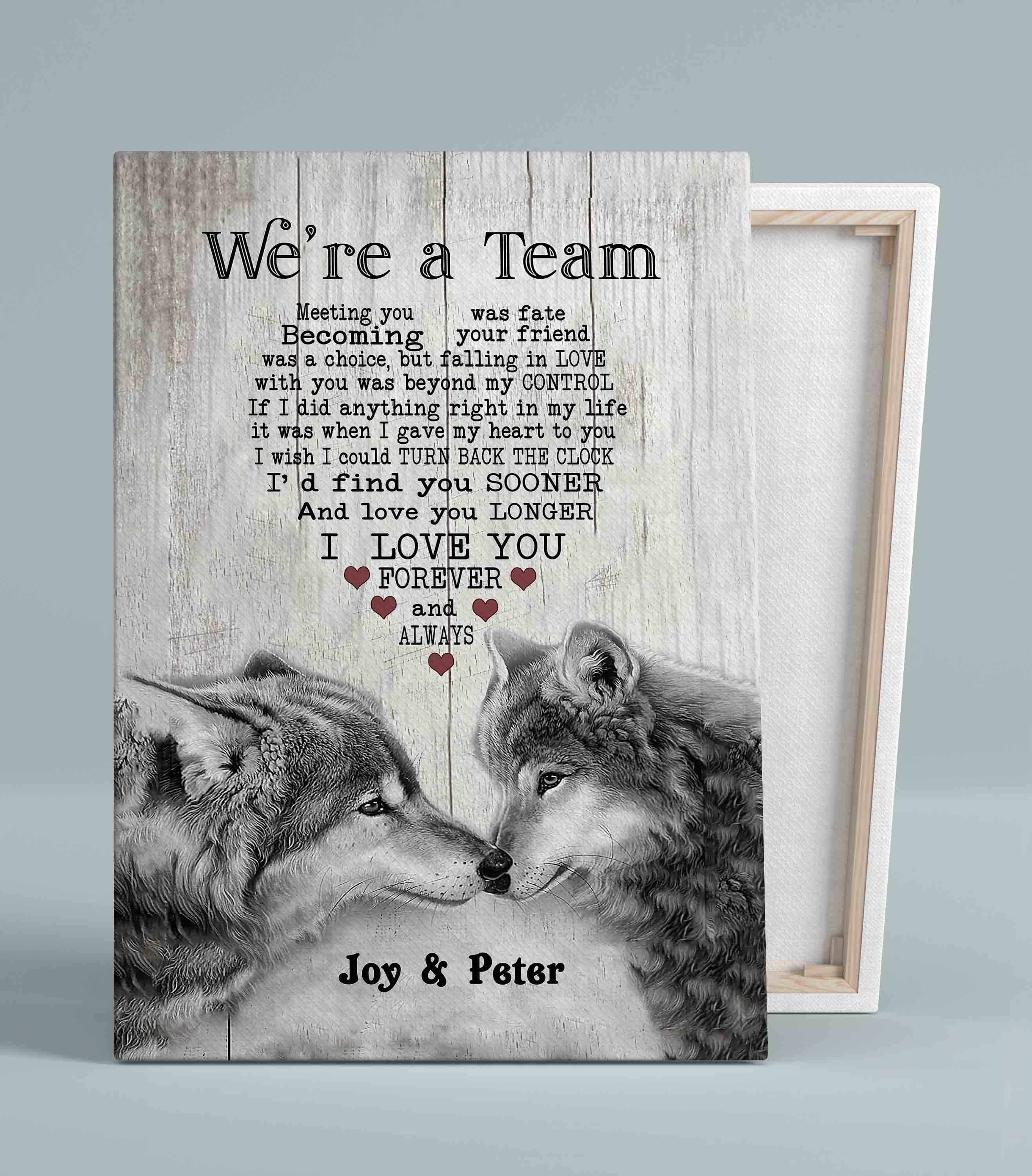 We’Re A Team Canvas, Lion Canvas, Couple Canvas, Heart Canvas, Custom Name Canvas, Gift Canvas