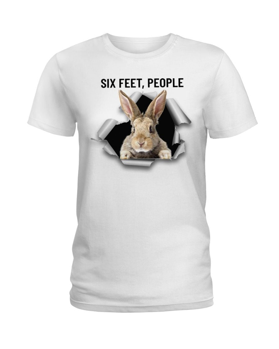 Rabbit Six Feet People White T-Shirt