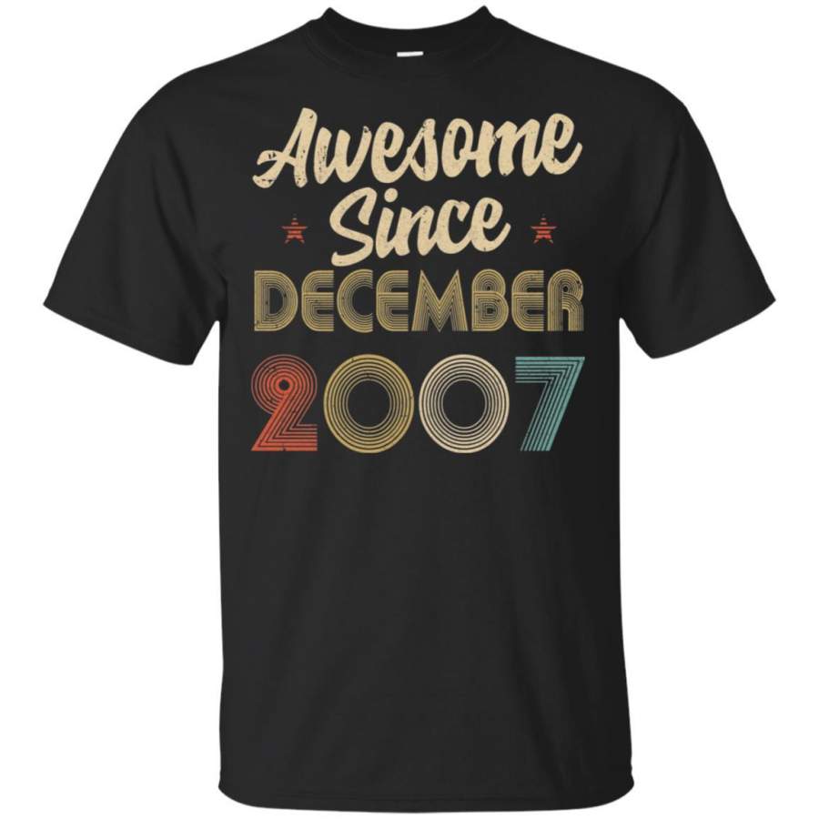 Awesome Since December 2007 Vintage 13th Birthday Gifts T-shirt