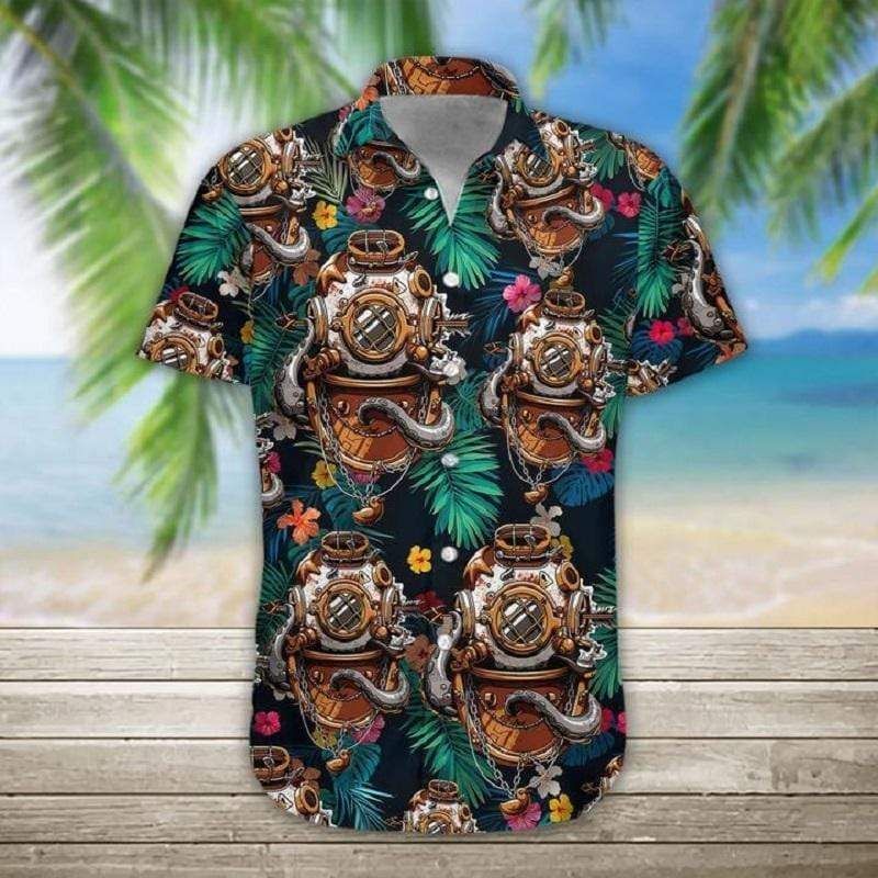 Scuba Diving Helmet Hawaii Aloha Shirts V Ha88963