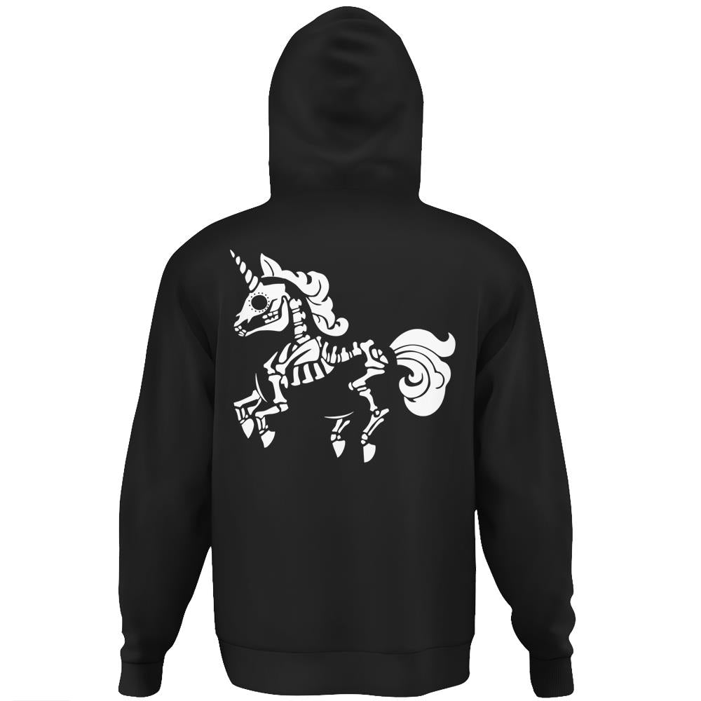 Unicorn Skeleton Shirt Gifts Day Of The Dead Mexican Hoodie Print On Back