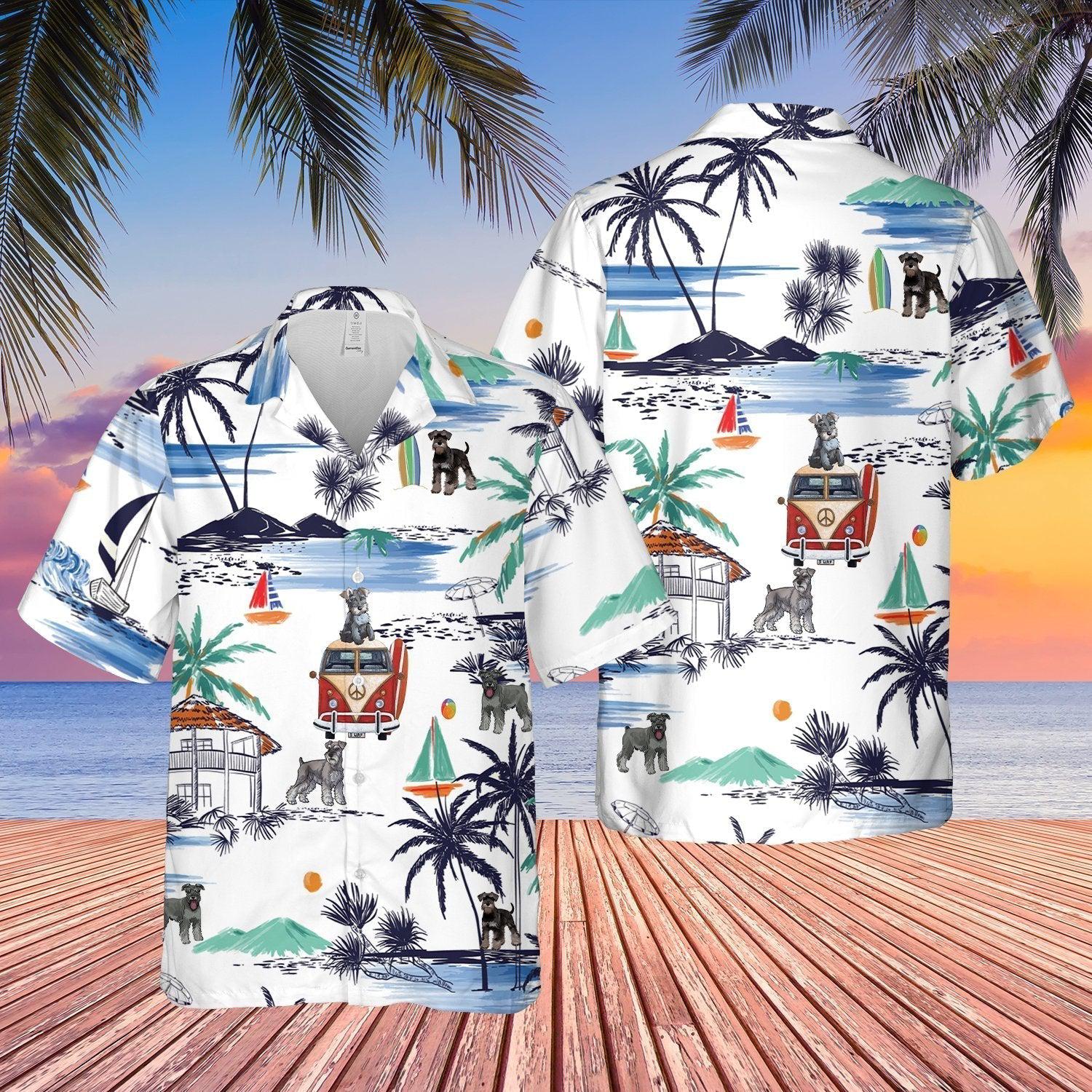 Schnauzer Peace On Beach Hawaii Shirt For Men And Women Ha5068