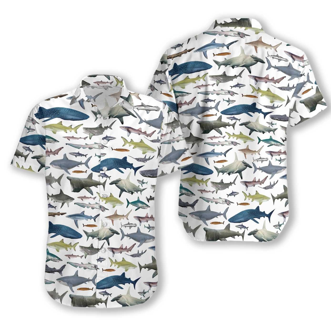 Beach Shirt Felacia [Hawaii Shirt] Type Of Sharks -Zh5829