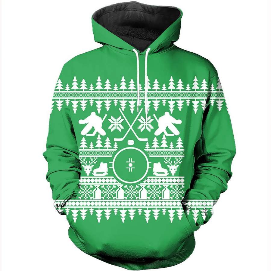 3D All Over Printed Hockey Ugly Christmas Shirts and Shorts