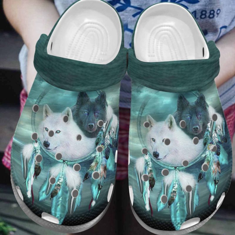 Dreamcatcher Couple Wolves Shoes Clog – Dreamcatcher-Wf9