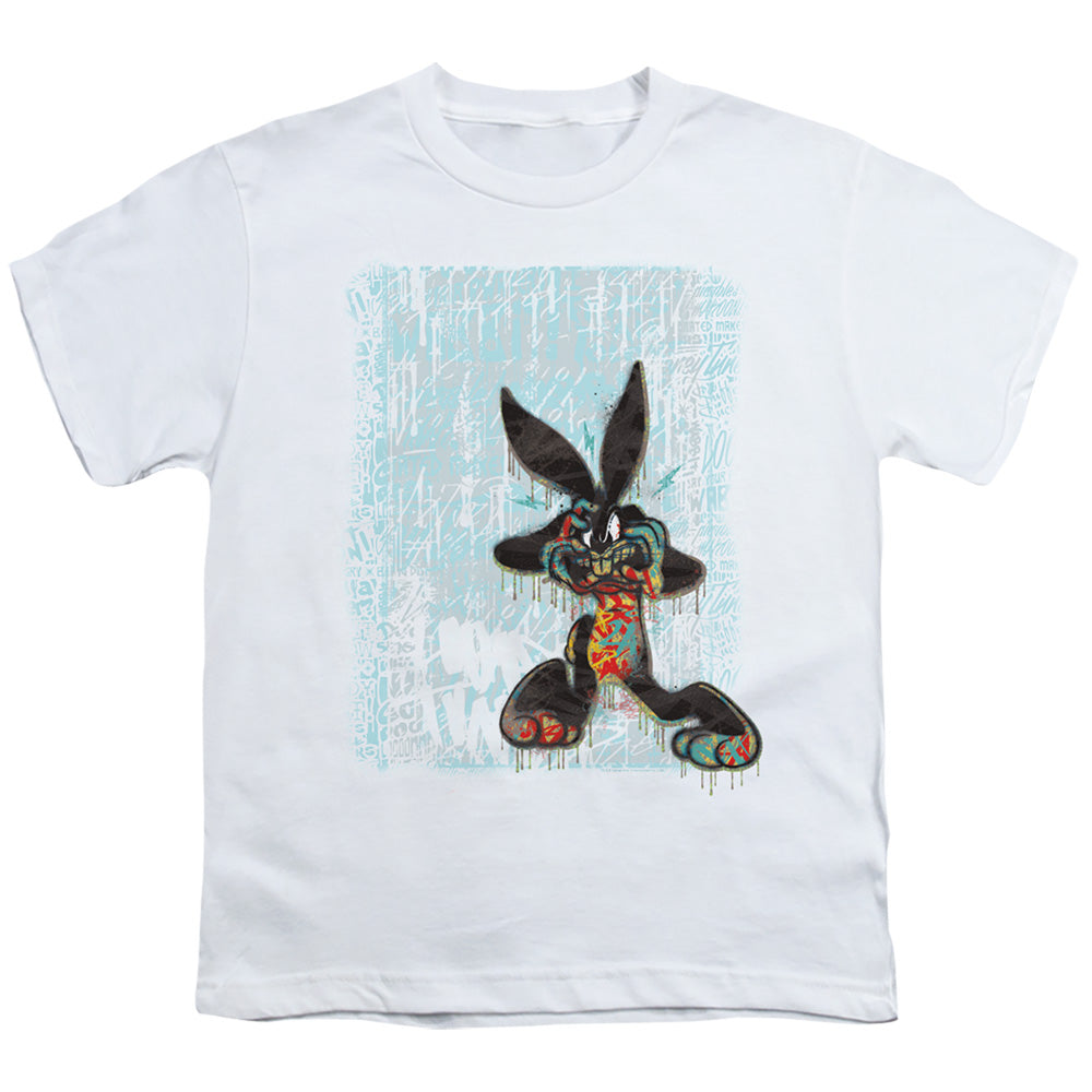 Looney Tunes Graffiti Rabbit Kids Youth T Shirt White