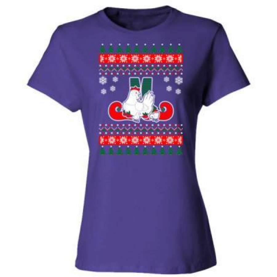 AGR Chicken Ugly Christmas Sweater – Ladies’ Cotton T-Shirt