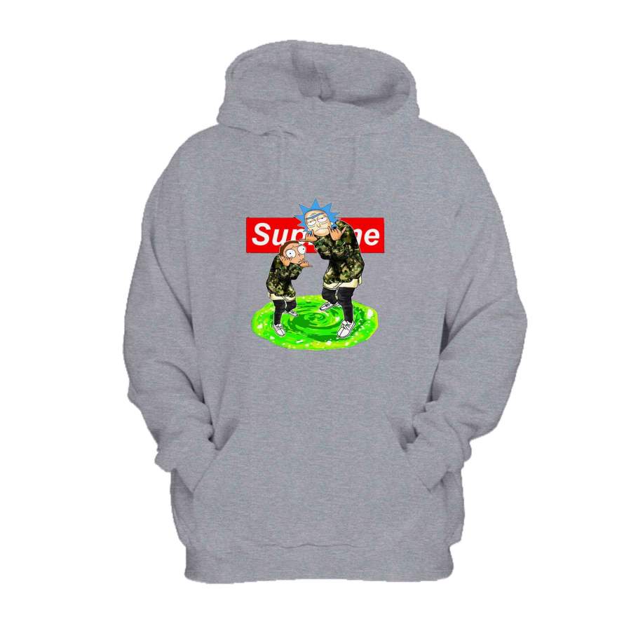 Supreme Rick And Morty Logo Box Green Portal Anime Hoodie - iNow T-Shirt Store