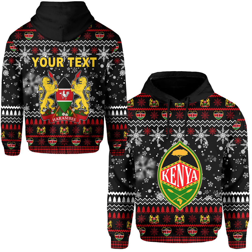 (Custom Personalised) Kenya Christmas Hoodie Shield Mix African Pattern Lt13