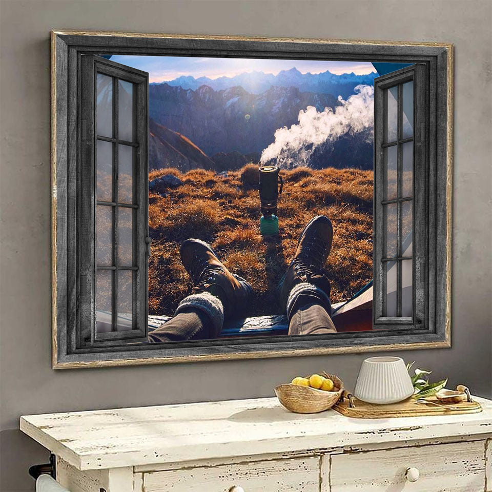 Camping 3D Wall Arts Painting Prints Home Decor Mountains Forest Ha0534-Tnt