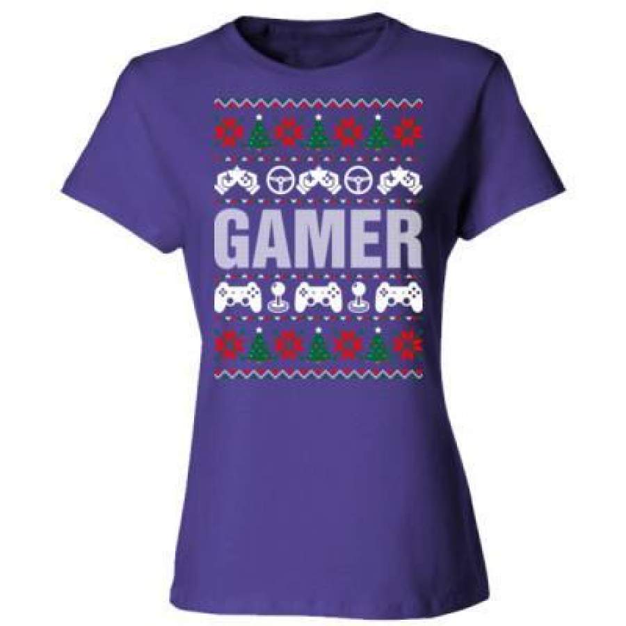 AGR Gamer Ugly Christmas Sweater – Ladies’ Cotton T-Shirt