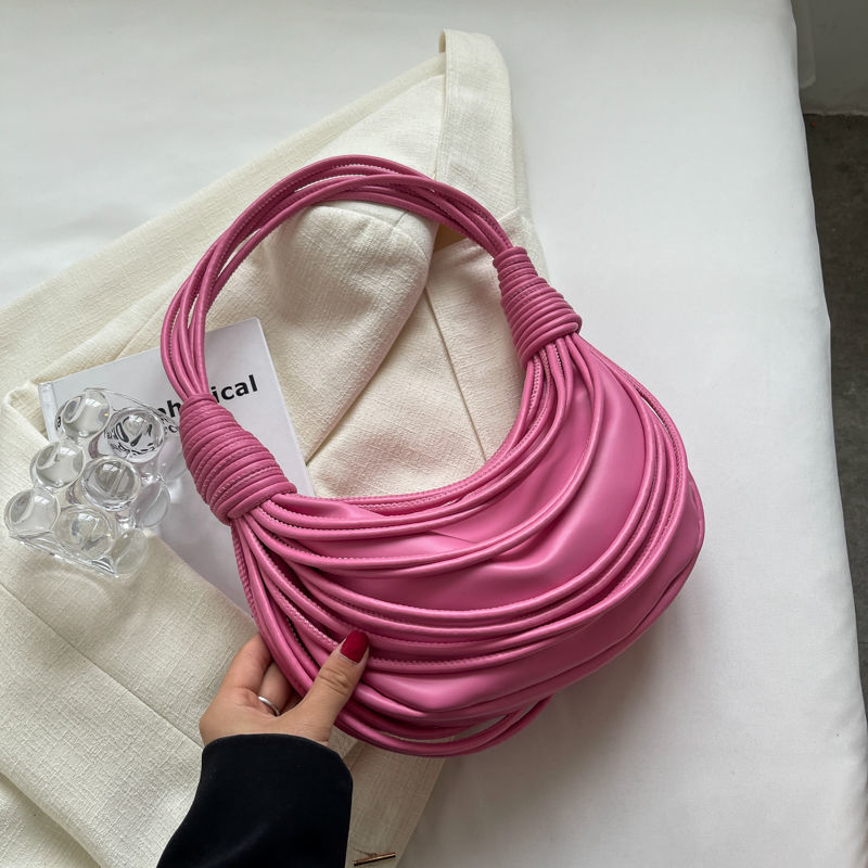 Women Bag 2022 New Fashion Hollow Out PU Casual Solid Zipper Soft Shoulder Bag Handbag Luxury Designer Bag Euro-America Style alx