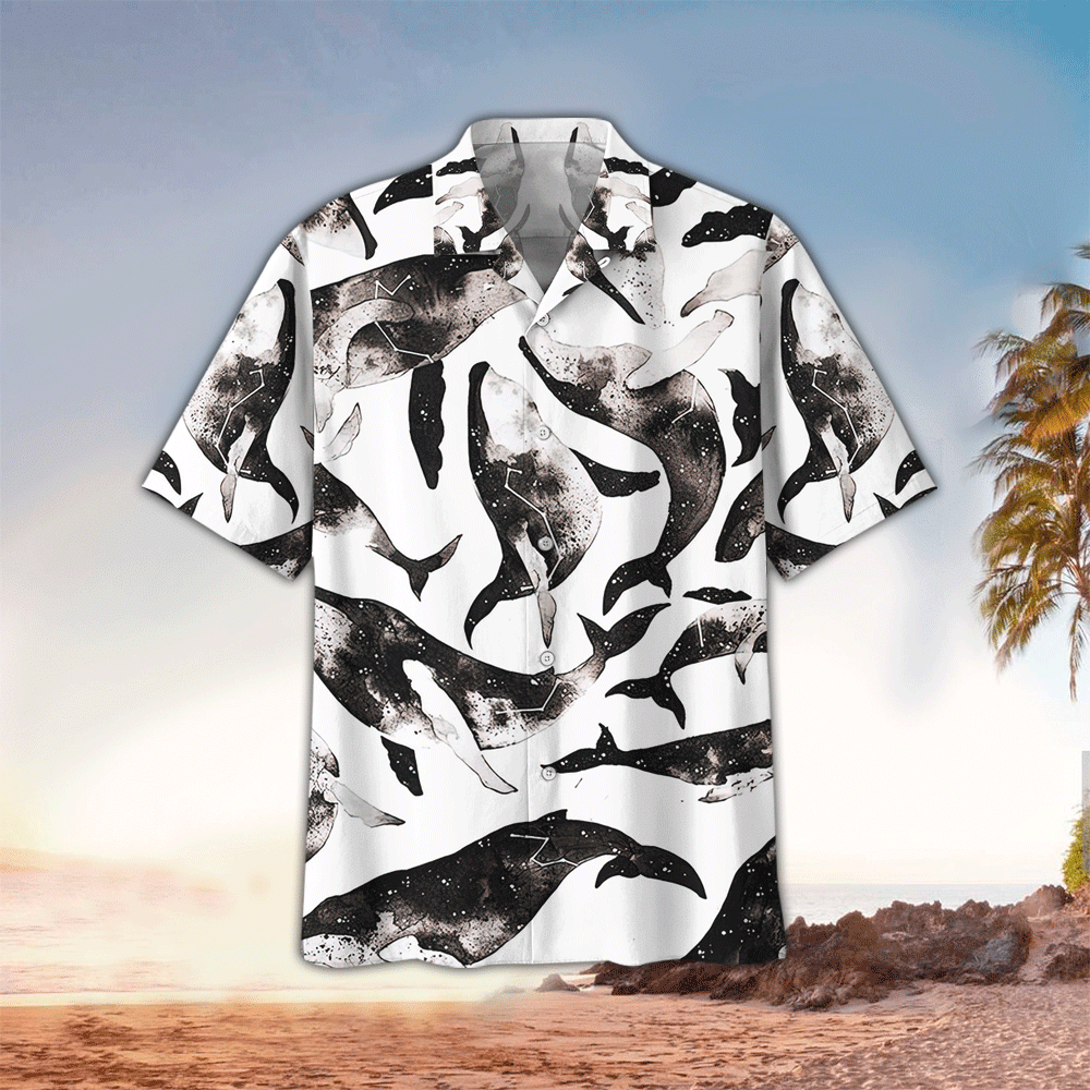 Whale Aloha Shirt, Hawaiian Shirt For Whale Lovers Hawaii Shirt Men, Aloha Shirt