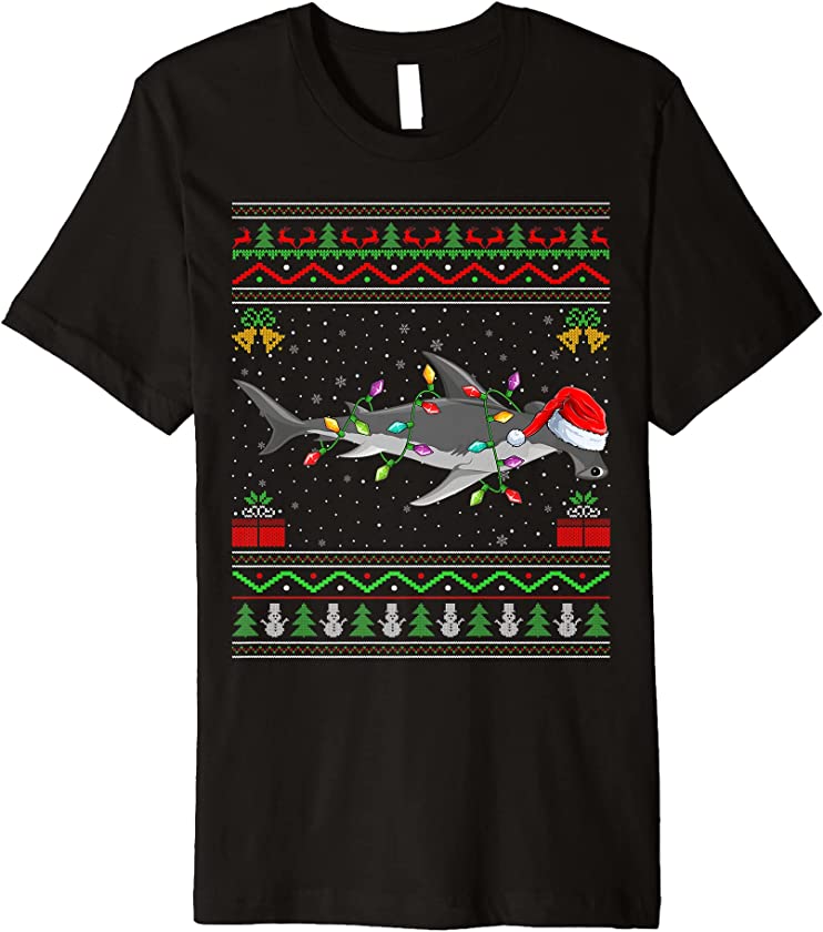 Shark Fish Lover Matching Ugly Hammerhead Shark Christmas Premium T-Shirt