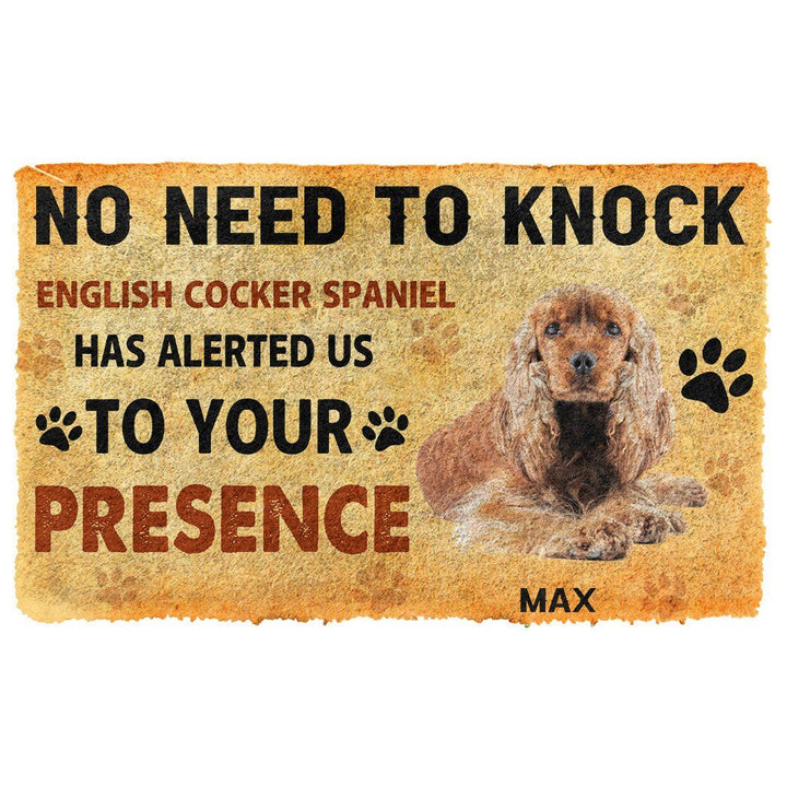 Waybackapparel No Need To Knock English Cocker Spaniel Dog Custom Name 3D Doormat