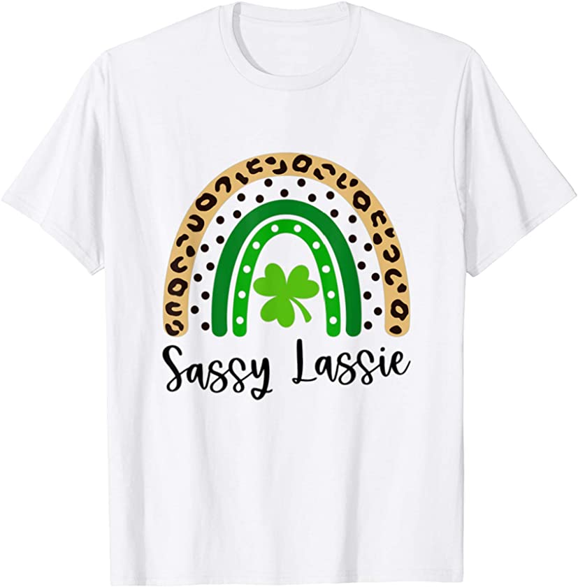 Sassy Lassie St. Patrick’s Day Rainbow Leopard Print T-Shirt