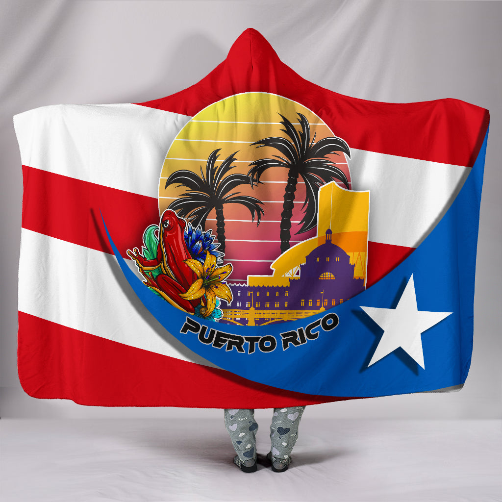 1stTheWorld Symbol of Puerto Rico Hooded Blanket A25