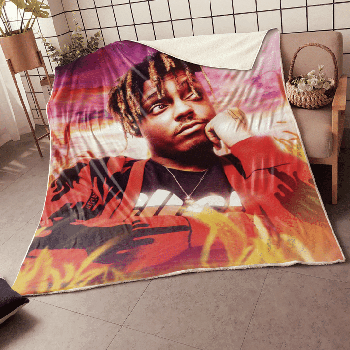 Juice Wrld ‘Lnd’ Poster 999 Rapper Fleece Blanket Gift For Fan, Premium Comfy Sofa Throw Blanket Gift 1