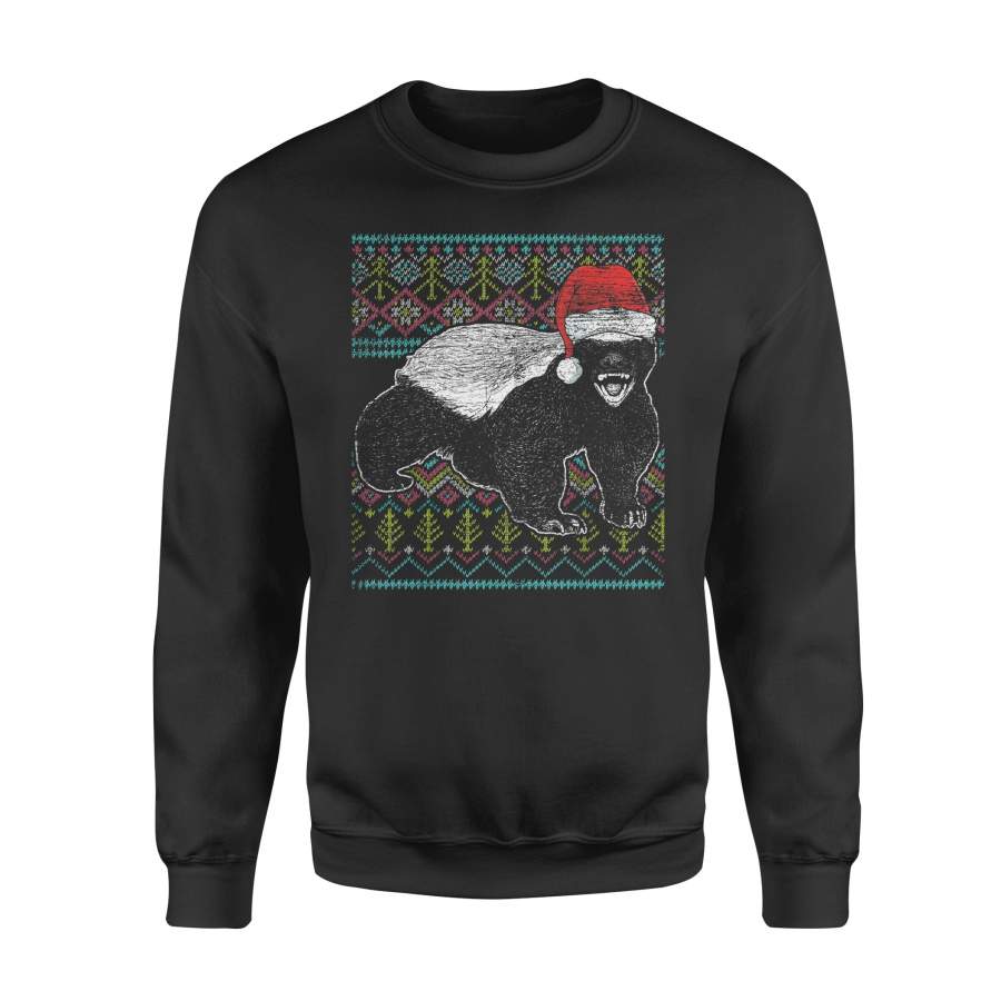 Ugly Christmas Honey Badger T Shirt – Standard Fleece Sweatshirt