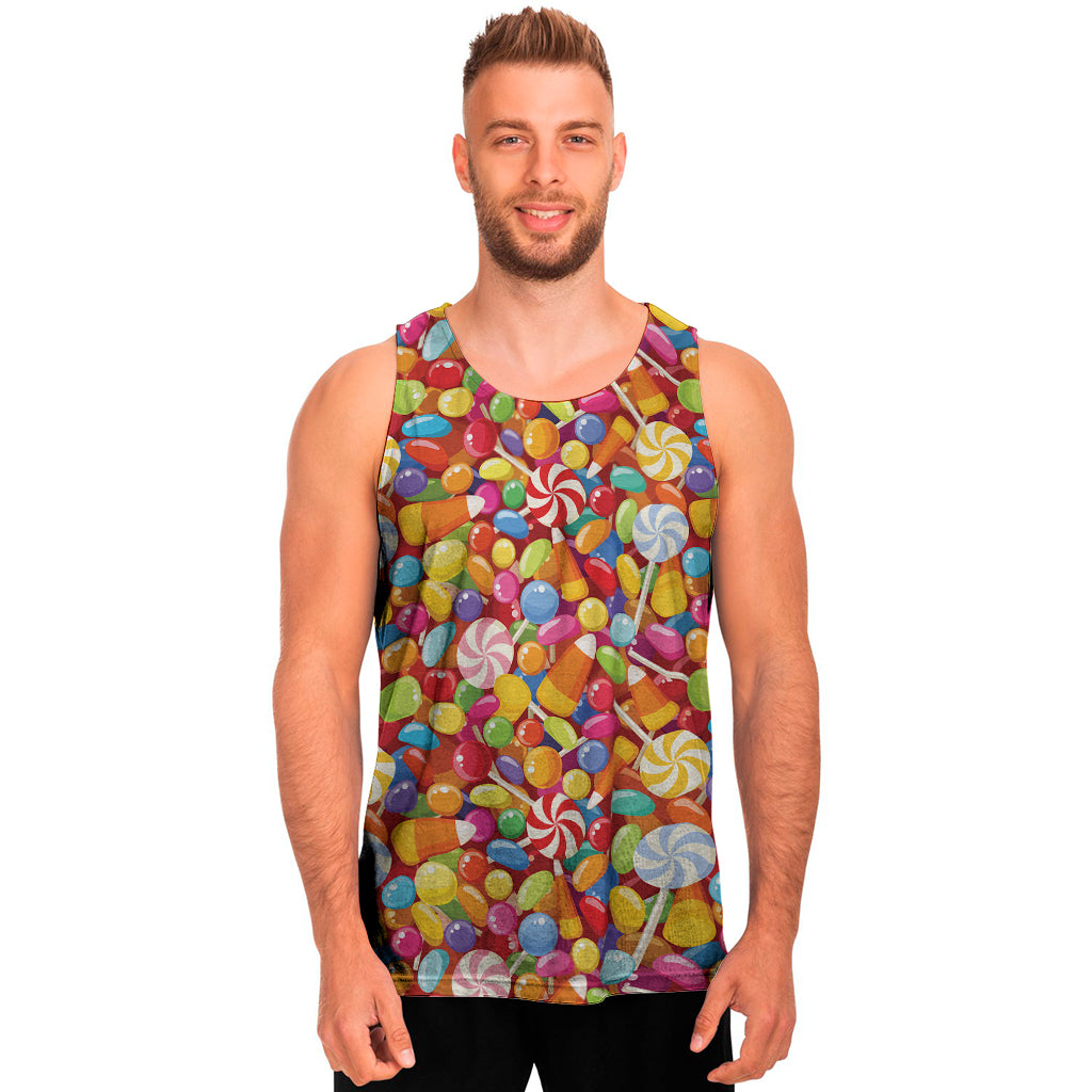 Colorful Candy Pattern Print Men’S Tank Top