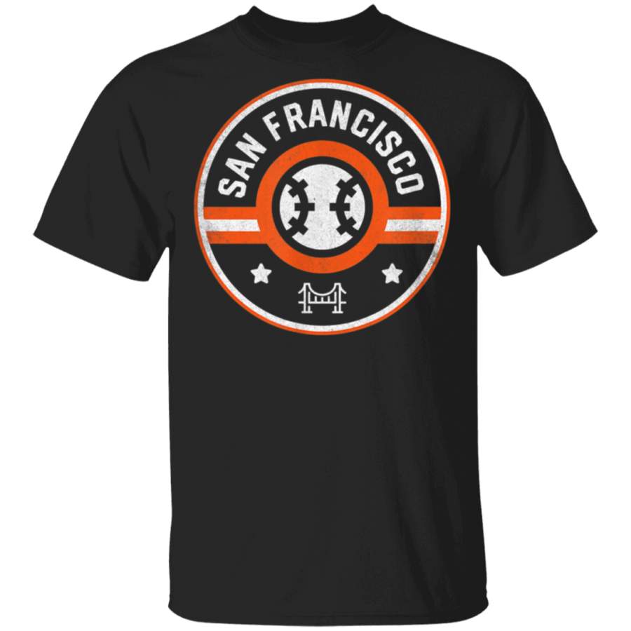 San Francisco Baseball Stars and Stripes Bay Bridge Outline TShirt