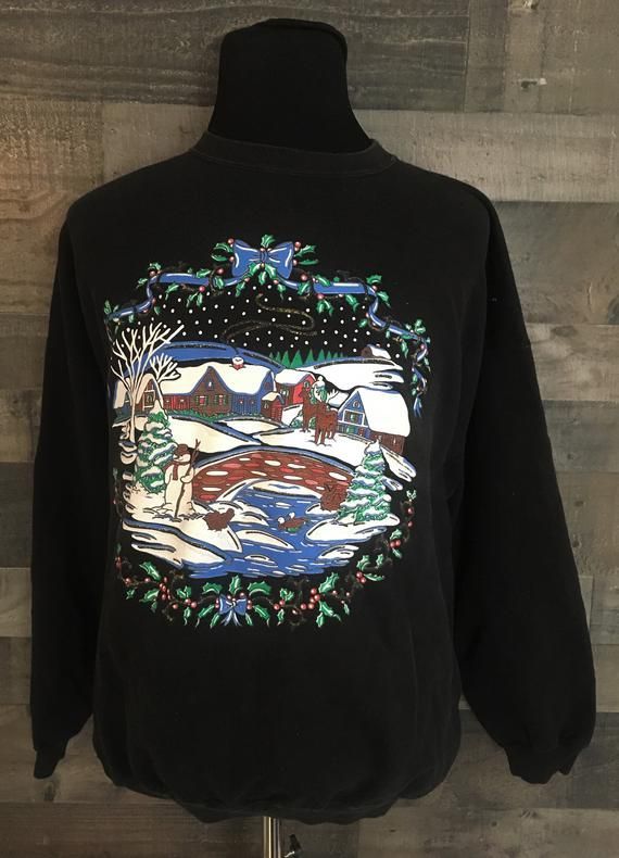 Vintage Country Scene Ugly Christmas 1990S Shirt Winter Christmas Shirt Christmas Sweater Vintage Ugly Shirt