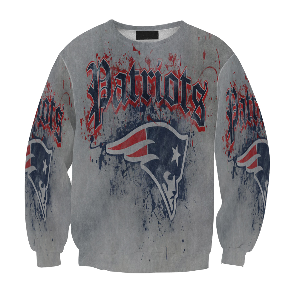 New England Patriots Painting Gray Background Gift For Fan 3D Full Printing Sweatshirt