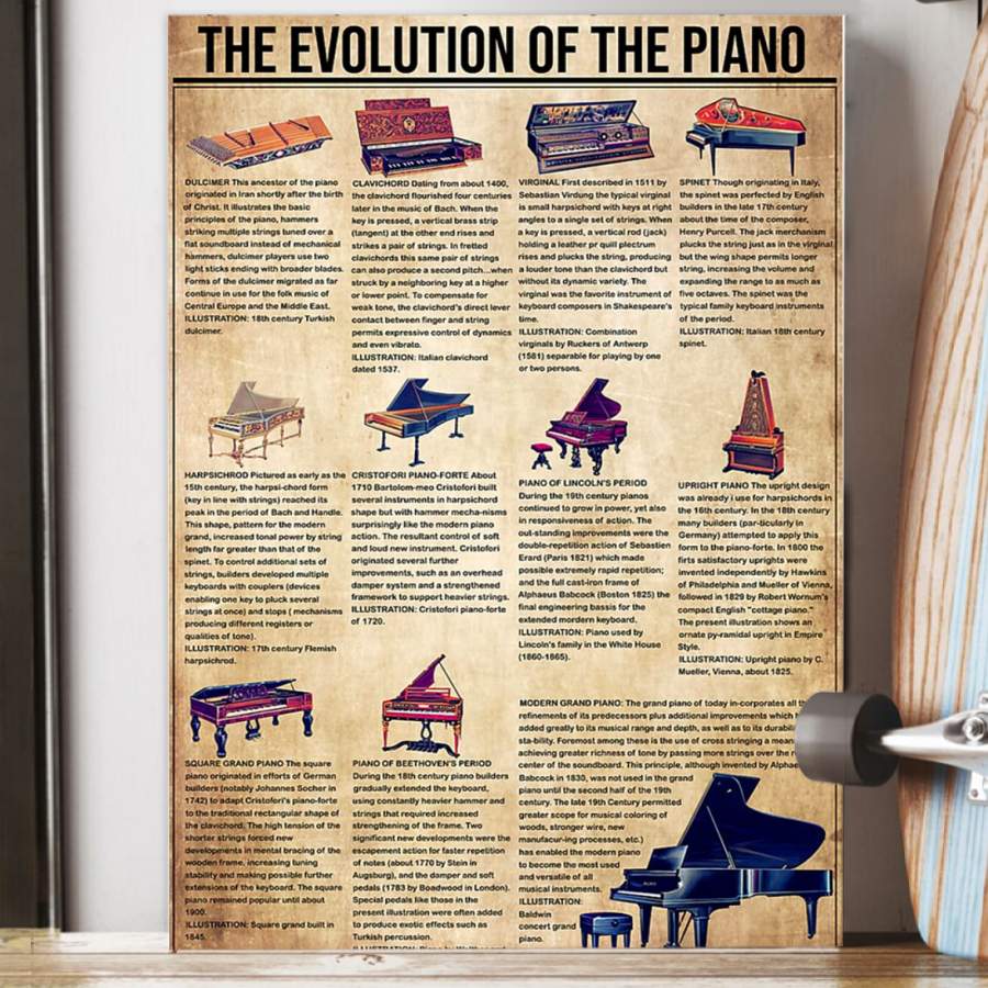 Pianist The Evolution Of The Piano Special Custom Design Poster  Gift  For Music Lovers