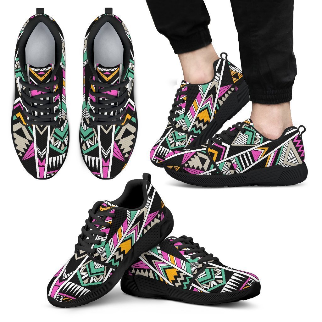 Vintage Tribal Aztec Pattern Print Men’S Athletic Shoes