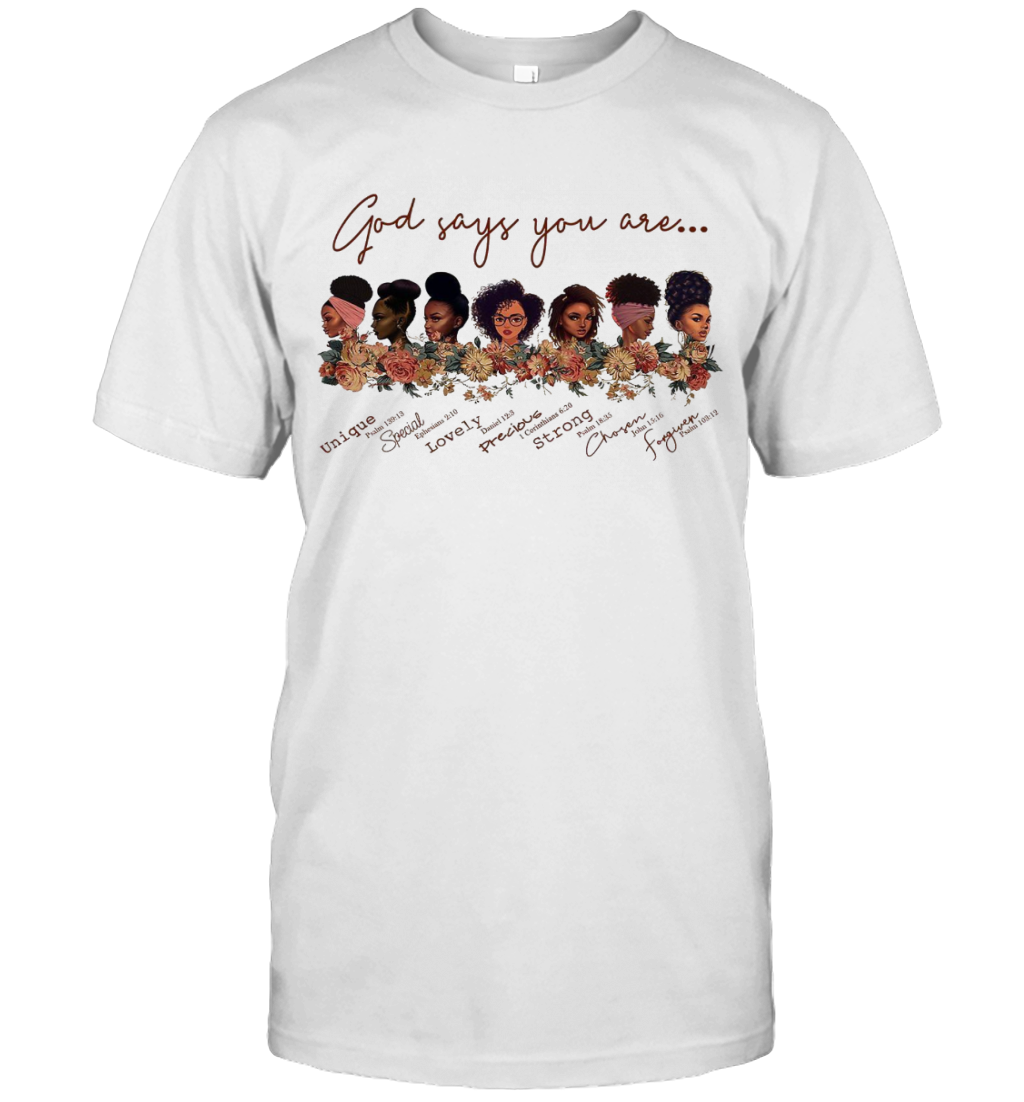 God Says You Are Black Queen African American Women T shirt