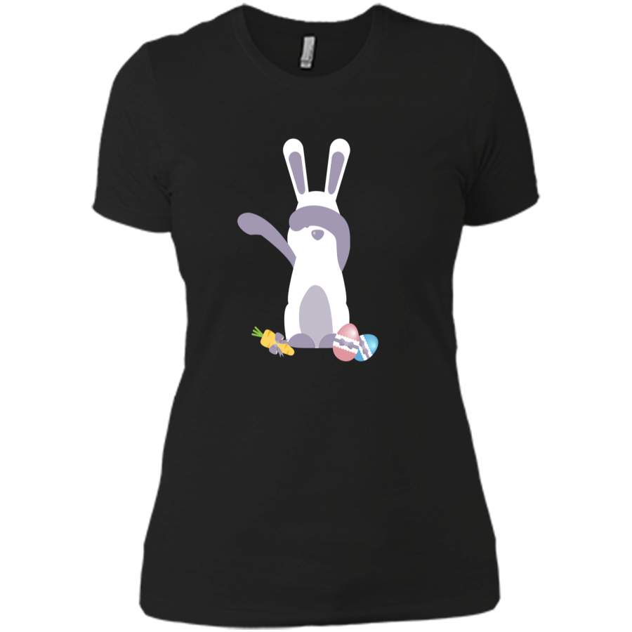 Cute Easter Bunny T-shirt Dabbing Bunny Tshirt Next Level Ladies Boyfriend Tee