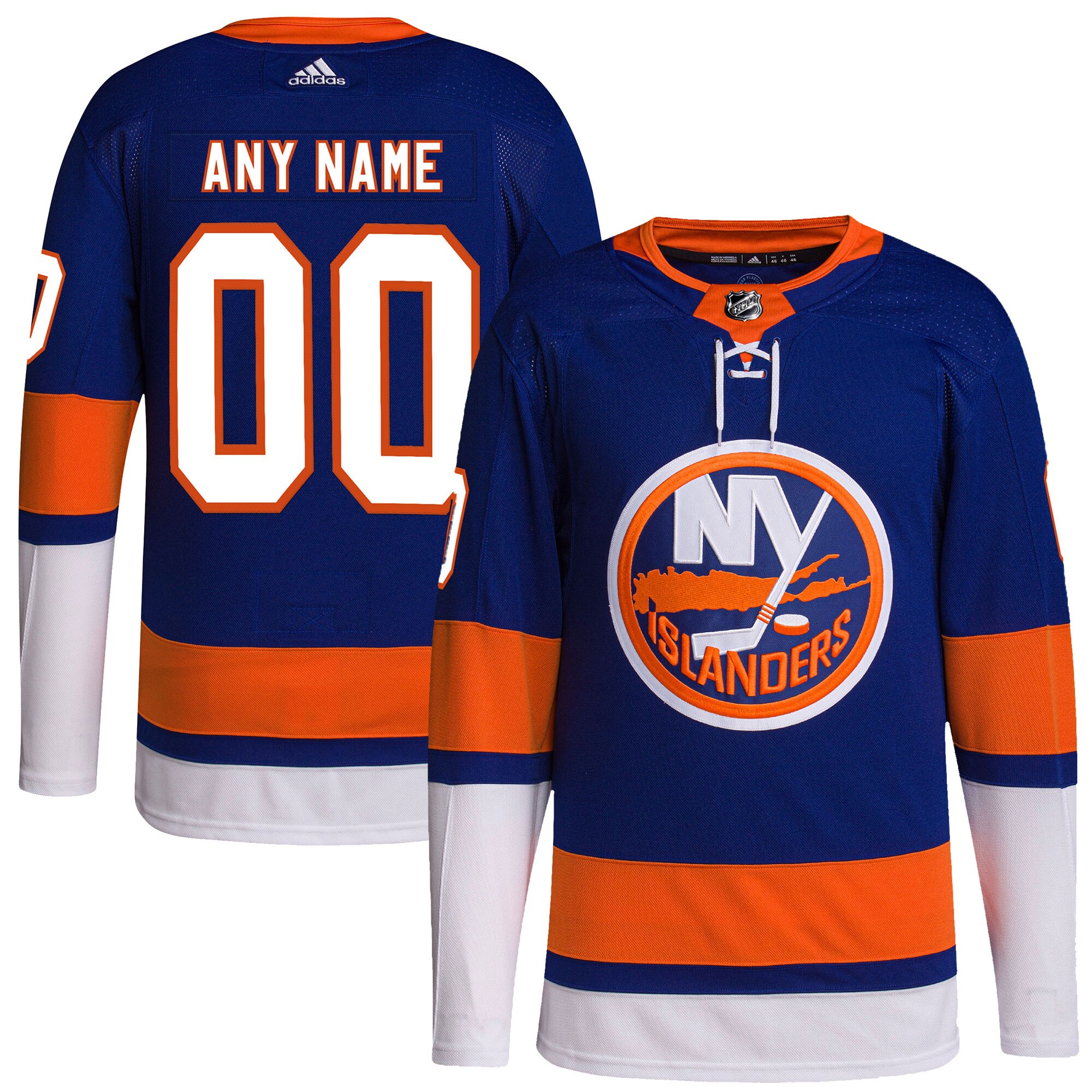 Men's New York Islanders adidas Royal Home Primegreen Authentic Pro Custom Jersey