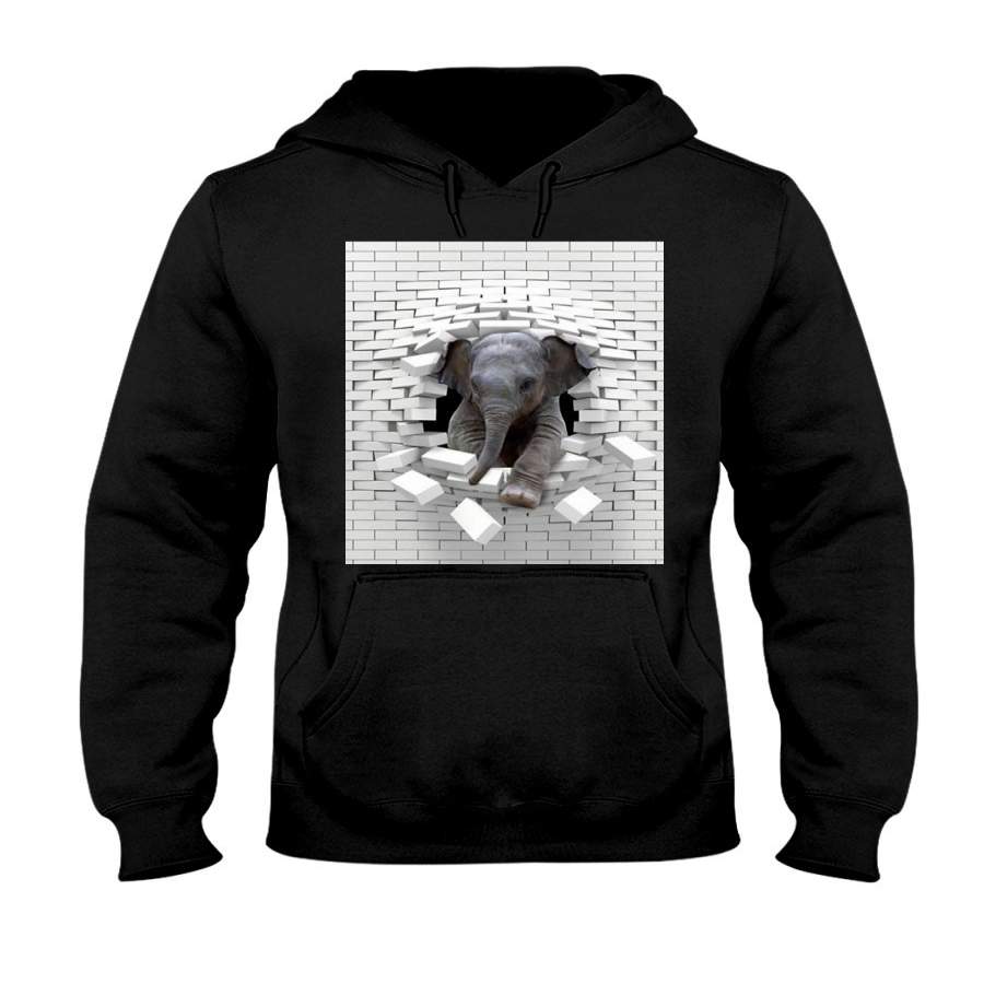 Elephants Break The Brick Wall For Elephant Lovers Hoodie